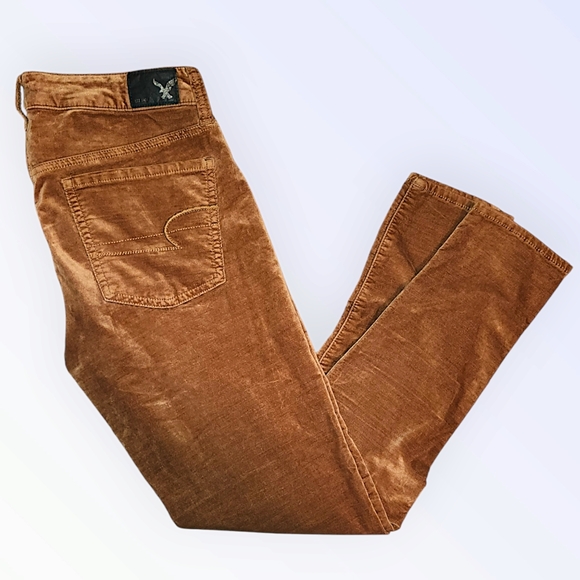 American Eagle Velvet Super Stretch Pants –Trendy Earthy Brown - Size 31/28 - Picture 2 of 6